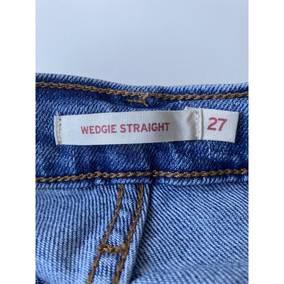 Levi's Wedgie Straight Jeans Womens 27X27 High Rise Snug Hip Thigh Buttonfly - Picture 5 of 8